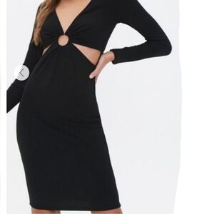 Ribbed Knit O-Ring Dress